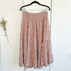 Max Studio Floral Print Tier Midi Skirt • Sz L